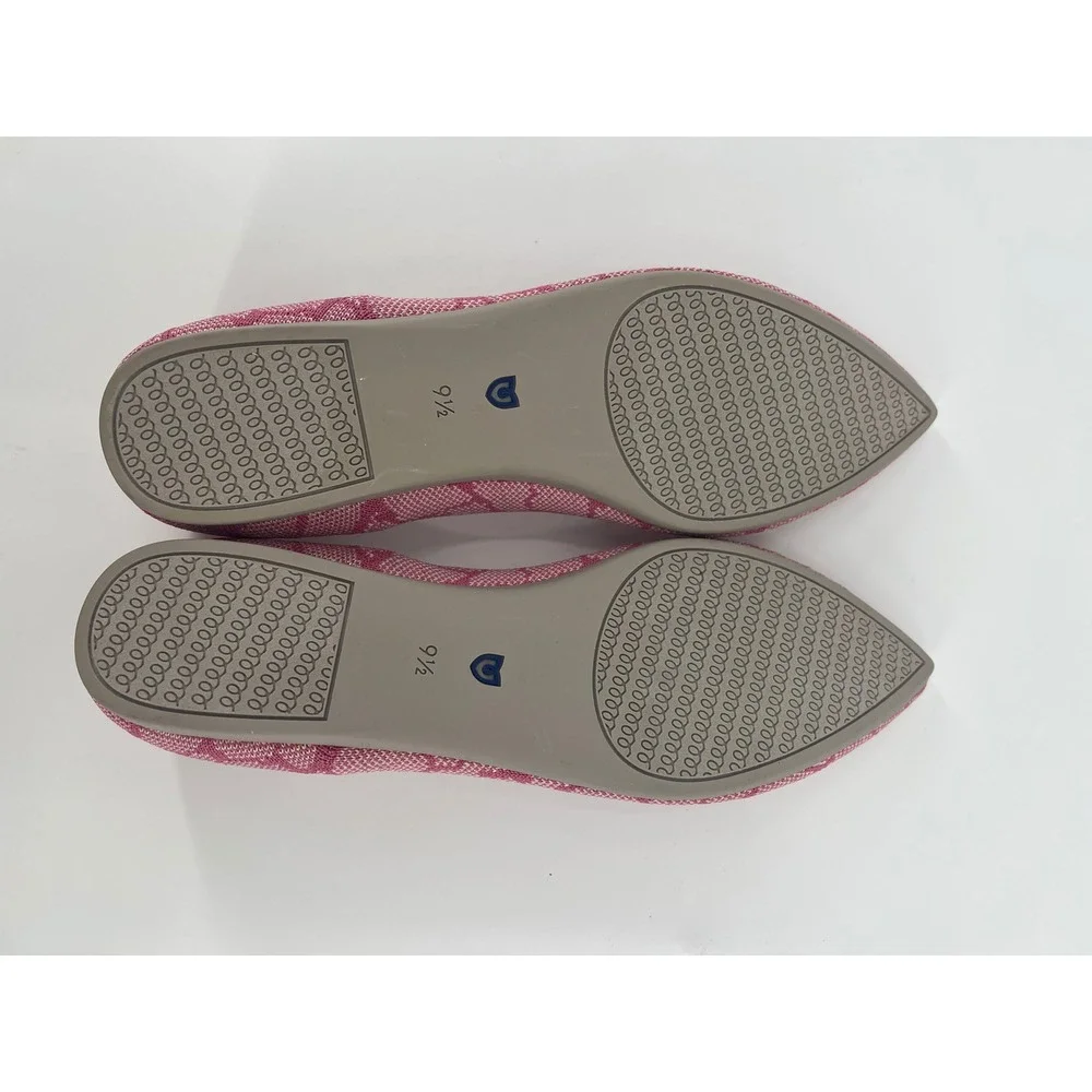 Rothys The Point Pink Giraffe Print Knit Flats Shoes 002-218 Womens 9.5